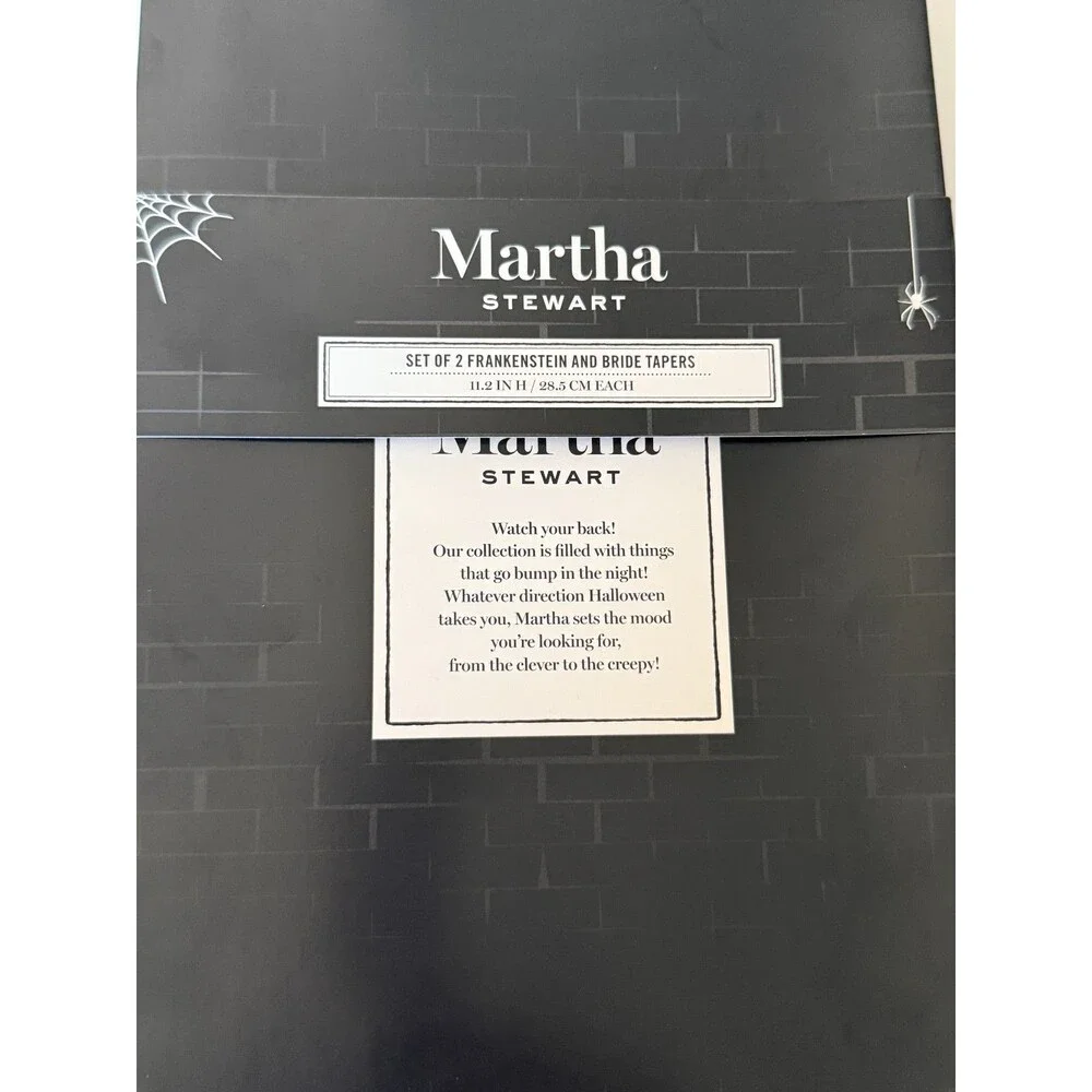 Martha Stewart Halloween Frankenstein and Bride Taper Candles Dark Wedding 11